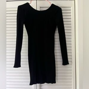 Fashion Nova Black Mini Long Sleeve Dress